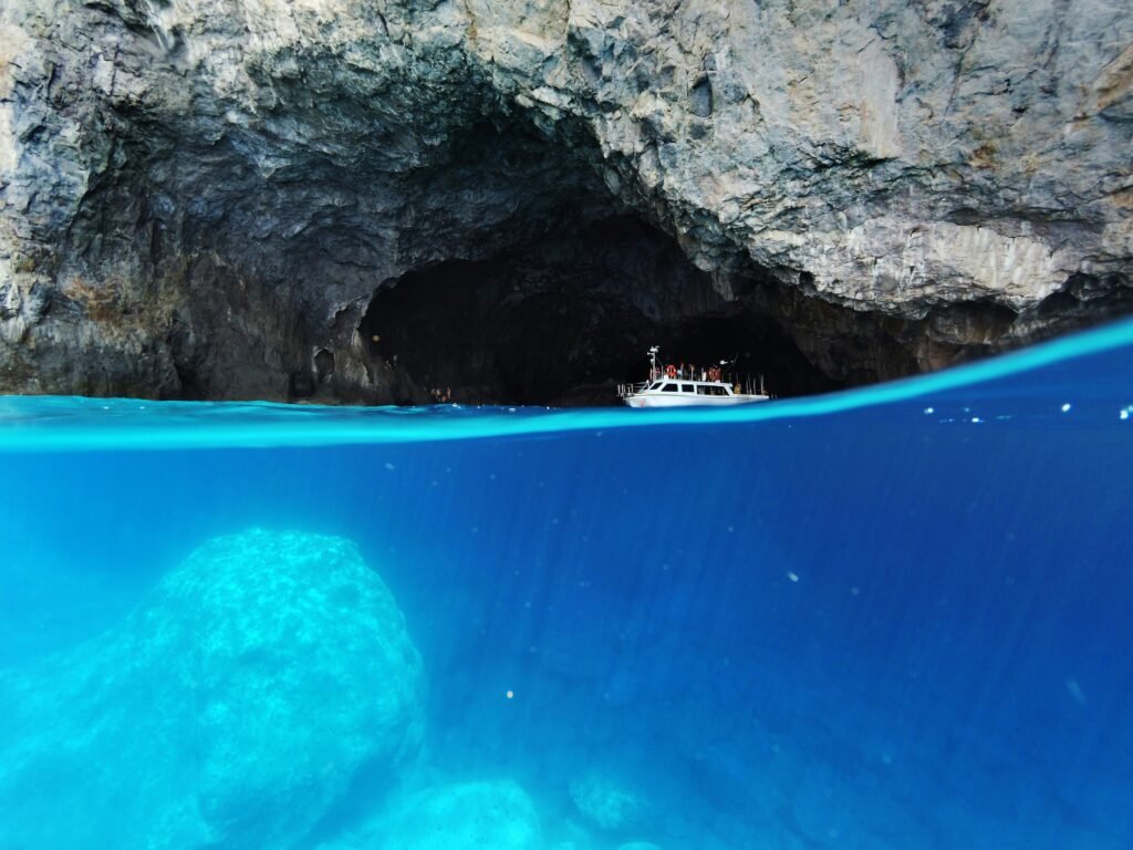 Deep blue waters of the Greek Islands